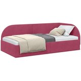 vidaXL Kotna postelja z vzglavjem Vinorodna rdeča 90 cm x 190 cm blago | Shoptok.si