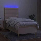  Box spring s madracem LED krem 100x200 cm od tkanine | shoptok.hr