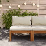 The Living Store Sekcijski sredinski kavč s kremno belo blazino akacijev les - Sredinski Kavč, (21483843) | Shoptok.si