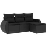  4-dijelni set vrtnih sofa od poliratana s jastucima crni | shoptok.hr