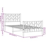 Metalni okvir kreveta uzglavlje i podnožje crni 90 x 200 cm | shoptok.hr
