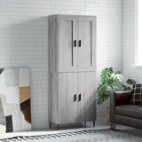 vidaXL Visoka komoda siva sonoma 69,5x34x180 cm inženirski les | Shoptok.si
