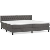  Krevet s oprugama i madracem tamnosivi 200x200 cm baršunasti | shoptok.hr