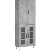 Maison Chic Visoka Komoda - Predalnik betonsko siva 69,5x34x180 cm inženirski les, (21720630) Cene