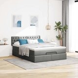 vidaXL Otomanska postelja z vzmetnico siv 140x190 cm blago | Shoptok.si
