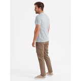 Ombre Men's cotton t-shirt with pocket - light grey | Shoptok.si