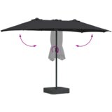  Vrtni suncobran Crna 385 x 209 x 244 cm tkanina | shoptok.hr