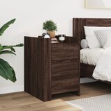  Noćni ormarić smeđa boja hrasta 45x50x65 cm konstruirano drvo | shoptok.hr