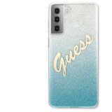 Guess GUHCS21MPCUGLSBL silikonski ovitek za Samsung Galaxy S21 Plus G996 Bling Glitter - srebrno moder | Shoptok.si
