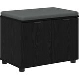  Klupa za hodnik s jastukom s policom Crni Hrast 60 x 38 x 46 cm | Eponuda.com