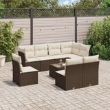  9-dijelni set vrtnih sofa s jastucima poliratan smeđi | shoptok.hr