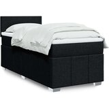 vidaXL Box spring postelja z vzmetnico črna 90x200 cm blago | Shoptok.si