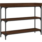 Maison Chic konzolna miza - miza ob steni s policami rjavi hrast 100x30x80 cm, (21785964) Cene