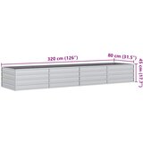  Povišena vrtna gredica 320 x 80 x 45 cm pocinčani čelik srebrna | shoptok.hr
