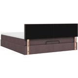 vidaXL Otomanski krevet s madracem i LED tamnosmeđi 160x200cm tkanine | shoptok.hr