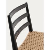Kave Home Crna/u prirodnoj boji barska stolica od punog hrasta (visine sjedala 70 cm) Analy – | shoptok.hr