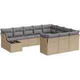vidaXL 11-dijelni set vrtnih sofa od poliratana s jastucima bež | shoptok.hr