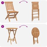  Vrtni set 3 kom. Smeđa Masivno tikovno drvo | shoptok.hr