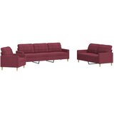  3-dijelni set sofa crvena boja vina od tkanine | shoptok.hr