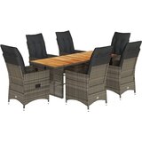  7-dijelni vrtni blagovaonski set sivi od poliratana | shoptok.hr