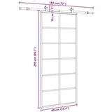vidaXL Klizna vrata s priborom crna 90 x 205 cm od ESG stakla | shoptok.hr