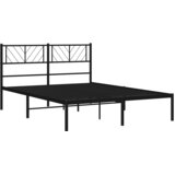  Metalni okvir za krevet s uzglavljem crni 135x190 cm | shoptok.hr