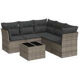  6-dijelni set vrtnih sofa od poliratana s jastucima sivi | shoptok.hr