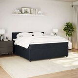vidaXL Box spring postelja z vzmetnico črna 180x200 cm žamet | Shoptok.si