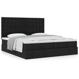 vidaXL Otomanski posteljni okvir z vzmetnicami črn 200x200 cm blago | Shoptok.si
