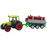  Zeleni poljoprivredni traktor s prikolicom za trupce 47 cm | shoptok.hr