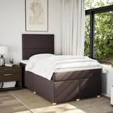  Krevet box spring s madracem tamnosmeđi 120 x 190 cm od tkanine | shoptok.hr