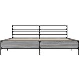  Okvir za krevet boja hrasta 200x200cm konstruirano drvo i metal Siva 200 x 200 cm | shoptok.hr