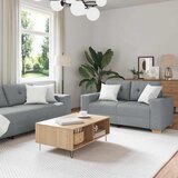  Dvodijelni set sofa s jastucima, svijetlo siva tkanina | shoptok.hr