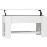 Maison Chic Klubska mizica - kavna mizica - Nizka mizica bela 101x49x52 cm konstruiran les, (21754021) | Shoptok.si