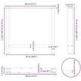  Noge za blagovaonski stol bijele 2 kom 80 x (72-73) cm čelik | shoptok.hr