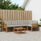  Set vanjskih sofa 6 kom. Prirodna i svjetlosiva | shoptok.hr