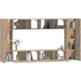  8-dijelni set TV ormarića boja hrasta sonome konstruirano drvo | shoptok.hr