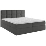 MID.YOU POSTELJA Z VZMETNICO 200 cm x 220 cm , les, tekstil, leseni material temno siva | Shoptok.si