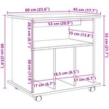 Rolo ormarić staro drvo 60x45x60 cm izrađeno drvo | shoptok.hr