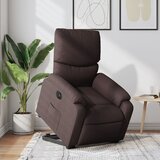 Maison Chic Električni naslanjač - Relax naslanjač s funkcijo vstajanja temno rjavo blago, (22061335) | Shoptok.si
