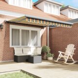 vidaXL ručna uvlačna tenda zelena i žuta 350x250 cm | shoptok.hr
