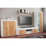 MID.YOU Dnevni Regal Usilo Xl, Bela, Barva Hrasta, 4-Delni | Shoptok.si
