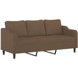 vidaXL Trosjed s tabureom smeđi 180 cm od tkanine | shoptok.hr