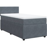 Box spring krevet s madracem tamnosivi 90x190 cm baršunasti | shoptok.hr