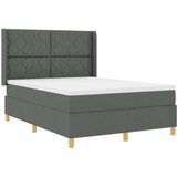 vidaXL Box Spring Postelja z Blazino Temno Siva 140x190 cm Tkanina, (22050321) | Shoptok.si