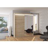 ADRK Klizni ormar CARO s ogledalom i LED rasvjetom, 180 cm - SONOMA-SONOMA HRAST | shoptok.hr