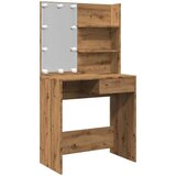 vidaXL Toaletna mizica z LED lučkami artisan hrast 74,5x40x141 cm | Shoptok.si