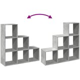 Pregrada regal za knjige 3 razina sivi 99x29x99 cm drveni | shoptok.hr