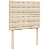  Otomanski okvir kreveta s madraca krem 120x190 cm od tkanine | shoptok.hr
