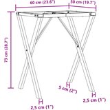  Noge za blagovaonski stol X-oblika 60x50x73 cm čelik | shoptok.hr